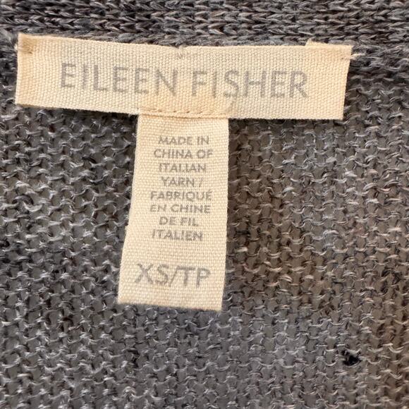 Eileen Fisher 100% Organic Linen Button Down Cardigan Duster Gray Size XS - Picture 8 of 9